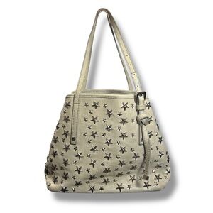 ✨ Jimmy Choo Sasha Star Studs Tote – Beige Leather ✨